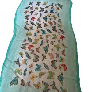 Butterfly Scarf Wrap Shawl Polyester‎ 72” X 39” Lightweight Thin Boho Fairycore